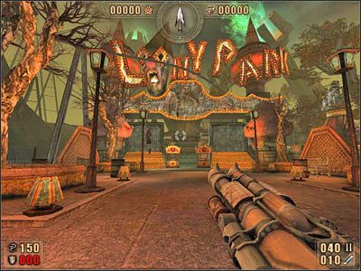 Za naszymi plecami można znaleźć zbroję - ale z jej zebraniem proponuje poczekać do chwili, aż zapoznamy się z komitetem powitalnym - 6.2 Smutne Miasteczko cz.1 | Painkiller Battle Out of Hell - Painkiller: Battle Out of Hell - poradnik do gry