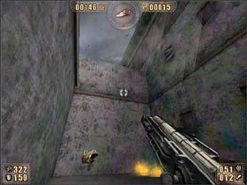 Potem z okna przeskakujemy na klatkę na której już byliśmy - tylko tym razem jesteśmy prawie na samej jej górze - 6.5 Wymarłe Miasto cz.3 | Painkiller Battle Out of Hell - Painkiller: Battle Out of Hell - poradnik do gry