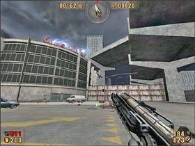 Znów przeskakujemy na drugą a potem trzecią kładkę i schodzimy na ulicę - 6.5 Wymarłe Miasto cz.3 | Painkiller Battle Out of Hell - Painkiller: Battle Out of Hell - poradnik do gry