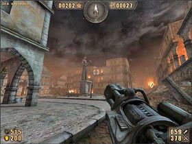 Dalej mamy większy obszar ruin - trzy ulice, czołgi oraz stada wrogów - 6.6 Leningrad cz.5 | Painkiller Battle Out of Hell - Painkiller: Battle Out of Hell - poradnik do gry