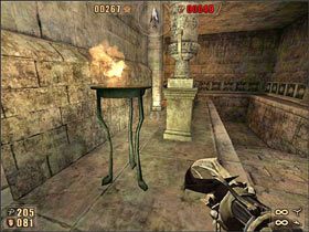 Wracamy do pomieszczenia z dwoma przyciskami i idziemy w kierunku wskazanym przez miejsce zapisu - 6.7 Koloseum cz.9 | Painkiller Battle Out of Hell - Painkiller: Battle Out of Hell - poradnik do gry