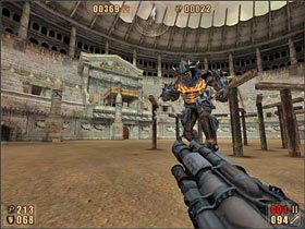 Tym razem mamy sporo miejsca i można spokojnie używać każdej dostępnej broni (cóż, to już ostatnia walka) starcie więc nie powinno być zbyt trudne - 6.7 Koloseum cz.10 | Painkiller Battle Out of Hell - Painkiller: Battle Out of Hell - poradnik do gry