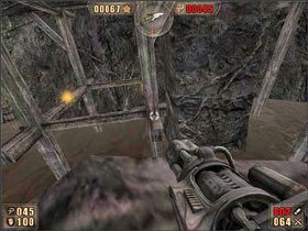 Podchodzimy do lewej krawędzi chodnika - 6.8 Podziemia cz.3 | Painkiller Battle Out of Hell - Painkiller: Battle Out of Hell - poradnik do gry