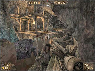 Wracamy do zwalonej drewnianej kolumny, od której rozpoczęliśmy naszą wędrówkę czyszczącą sekrety - 6.8 Podziemia cz.6 | Painkiller Battle Out of Hell - Painkiller: Battle Out of Hell - poradnik do gry