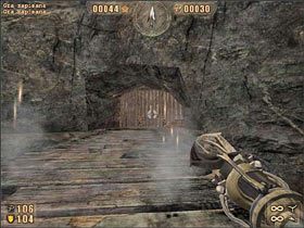 Zeskakujemy na dół i ponownie wspinamy się znaną nam już drogą przez niebieski korytarz do miejsca, z którego przed chwilą zeskoczyliśmy - 6.9 Jaskinia cz.2 | Painkiller Battle Out of Hell - Painkiller: Battle Out of Hell - poradnik do gry