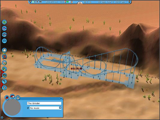 W przypadku gigantycznych konstrukcji warto jest maksymalnie oddalić widok. - Kamera, sterowanie upływem czasu w RollerCoaster Tycoon 3 | Podstawowy - RollerCoaster Tycoon 3 - poradnik do gry