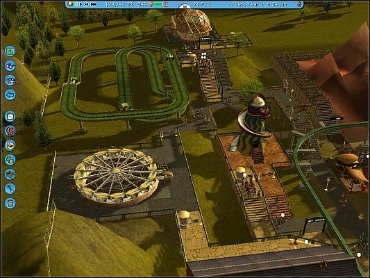 Zbliżone wyglądem i tematyką atrakcje powinny znaleźć się niedaleko siebie. - Rozkład obiektów na mapie, personel w RollerCoaster Tycoon 3 | Podstawowy - RollerCoaster Tycoon 3 - poradnik do gry