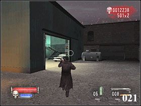 Schodzimy na dół i przechodzimy przez złomowisko (020) - 2.THE CHOP SHOP cz.2 | The Punisher - The Punisher - poradnik do gry