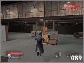 Natrafiamy na plac - ukrywaj się za skrzyniami (088) i zabijaj na odległość (motyw ten nie działa, jeśli zamieniłeś swoją broń na ciężki karabin w poprzedniej lokacji) - 7.PIER 74 cz.2 | The Punisher - The Punisher - poradnik do gry