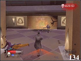 Biegniemy do pomieszczenia, gdzie byliśmy na początku (133), bierzemy ładunki wybuchowe i wracamy pod główne drzwi budynku - 11.FISK INDUSTRIES | The Punisher - The Punisher - poradnik do gry