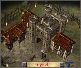 Po zebraniu większej armii (osiem oddziałów powinno w zupełności wystarczyć) atakujemy na wrogi obóz (8) - Misja 4 w The Settlers Dziedzictwo Królów - The Settlers: Dziedzictwo Królów - poradnik do gry