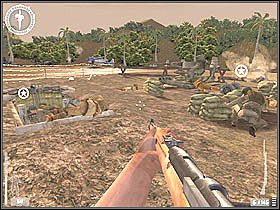Wreszcie dojdziecie do okopu, którym przedostaniecie się do obrony przeciwlotniczej - Guadalcanal (4) | Kampania 3 | Medal of Honor Wojna na Pacyfiku - Medal of Honor: Wojna na Pacyfiku - poradnik do gry