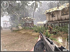 W końcu docieracie do jakichś zabudowań, będziecie musieli cały ten teren teraz oczyścić z sił wroga - Guadalcanal (6) | Kampania 3 | Medal of Honor Wojna na Pacyfiku - Medal of Honor: Wojna na Pacyfiku - poradnik do gry