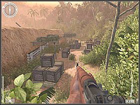 Dalej napotkacie niewielki przerywnik w postaci paru żołnierzy, a po chwili wkroczycie na teren, skąd z ziemi wystają tylko lufy, które co chwilę oddają strzały - Guadalcanal (8) | Kampania 3 | Medal of Honor Wojna na Pacyfiku - Medal of Honor: Wojna na Pacyfiku - poradnik do gry