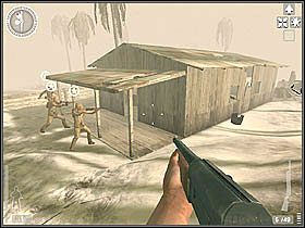 Teraz wychodzicie po kładce wyżej i zdobywacie budynek - Tarawa (4) | Kampania 4 | Medal of Honor Wojna na Pacyfiku - Medal of Honor: Wojna na Pacyfiku - poradnik do gry