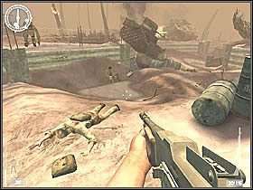 Teraz trzeba ruszyć w prawą stronę właśnie tą drogą - Tarawa (8) | Kampania 4 | Medal of Honor Wojna na Pacyfiku - Medal of Honor: Wojna na Pacyfiku - poradnik do gry