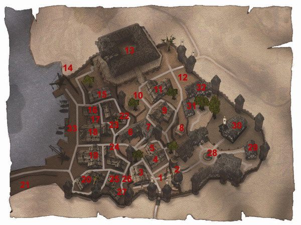 1 - Mapa miasta Khorinis | Mapy | Gothic II Noc Kruka - Gothic II: Noc Kruka - poradnik do gry