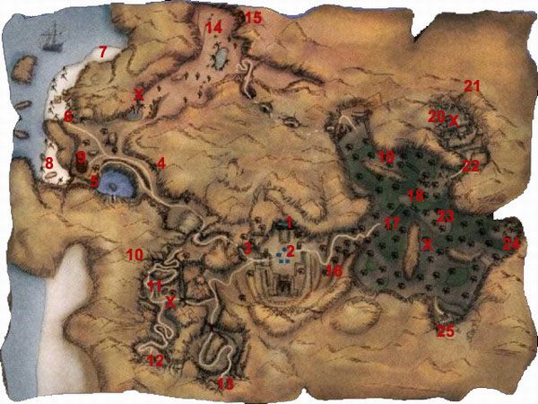 1 - Mapa Zapomnianej Doliny Budowniczych | Mapy | Gothic II Noc Kruka - Gothic II: Noc Kruka - poradnik do gry