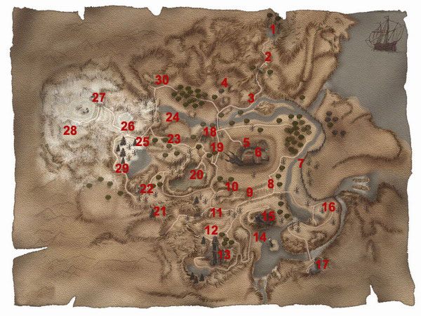 1 - 25 Mapa Górniczej Doliny | Mapy | Gothic II Noc Kruka - Gothic II: Noc Kruka - poradnik do gry