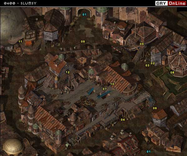 Najważniejszym miejscem w tej dzielnicy jest Zajazd Miedziany Diadem, jest to centrum życia towarzyskiego dzielnicy - 0400 - Slumsy | Baldurs Gate II Cienie Amn - Baldurs Gate II: Cienie Amn - poradnik do gry