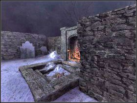 Teraz podejdź do grobu z unoszącą się łuną światła. Użyj kilofa i rozkop grób. - Poradnik do gry - Karczma i jej okolice cz.1 | Dracula Zmartwychwstanie - Dracula: Zmartwychwstanie - poradnik do gry