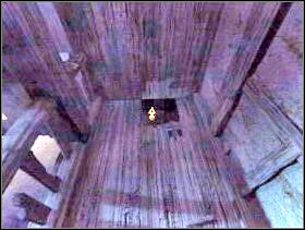 Znajdziesz się na balkonie. Teraz nie wydostaniesz się frontowymi drzwiami z karczmy, wiec znajdź dziurę w podłodze balkonu i tą drogą wydostań się na zewnątrz. - Karczma i jej okolice cz.5 | Dracula Zmartwychwstanie - Dracula: Zmartwychwstanie - poradnik do gry