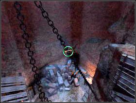 Wejdź na most i użyj metalowego prętu na łańcuchu, żeby przedostać się na druga stronę. Zejdź na sam dół kopalni. - Kopalnia cz.2 | Dracula Zmartwychwstanie - Dracula: Zmartwychwstanie - poradnik do gry