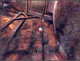 Po krótkiej przejażdżce zrób krok do przodu i spójrz się do góry w prawo. Zabierz haczyk. - Kopalnia cz.2 | Dracula Zmartwychwstanie - Dracula: Zmartwychwstanie - poradnik do gry