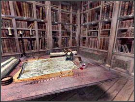 Podejdź do biurka i przesuń miniaturowy globus. Odsłoni się mapa. - Zamek cz.5 | Dracula Zmartwychwstanie - Dracula: Zmartwychwstanie - poradnik do gry