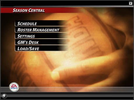 Wylądujesz w głównym menu sezonu (Season Central) - [Game Mods] Season - Season Central | NBA Live 2005 - NBA Live 2005 - poradnik do gry