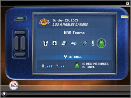 Reszta opcji, czyli Settings, Load/Save wygląda tak samo jak w głównym menu - [Game Mods] Dynasty Mode - PDA | NBA Live 2005 - NBA Live 2005 - poradnik do gry