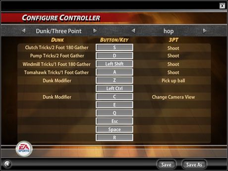 Klawiszologia, której będę używał przedstawia się tak jak na rysunku - Konkurs Wsadów | NBA Live 2005 - NBA Live 2005 - poradnik do gry