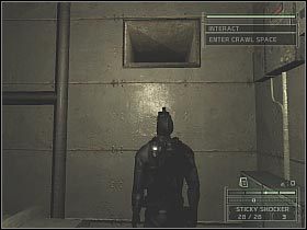 Po dotarciu do końca wąskiego tunelu wybierz opcję Exit front (wyjście z szybu wentylacyjnego) - Maria Narcissa (2) | Panama Canal | Tom Clancys Splinter Cell Chaos Theory - Tom Clancys Splinter Cell: Chaos Theory - poradnik do gry