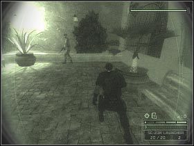 Wróć się do mijanego wcześniej składziku (niedaleko drzwi, nad którymi znajduje się kamera) - MCAS Banco de Panama (5) | Panama | Tom Clancys Splinter Cell Chaos Theory - Tom Clancys Splinter Cell: Chaos Theory - poradnik do gry