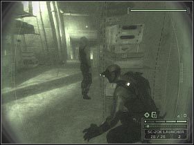 Zanim skierujesz się w stronę schodów, udaj się do znajdujących się tu drzwi - NKA Coastal Battery (3) | North Korea | Tom Clancys Splinter Cell Chaos Theory - Tom Clancys Splinter Cell: Chaos Theory - poradnik do gry