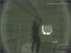 Po dotarciu na miejsce zeskocz na półkę (pierwszy screen), a z niej na ziemię - NKA Coastal Battery (4) | North Korea | Tom Clancys Splinter Cell Chaos Theory - Tom Clancys Splinter Cell: Chaos Theory - poradnik do gry