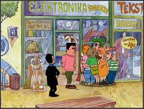 Na koniec wizyty w centrum zamień jeszcze kilka słów z Panią Jolą z tekstylnego - Akt 1 (cz.2) Chłopaki nie płaczą - Chłopaki nie płaczą - poradnik do gry