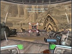 Chwilę później będziesz musiał zniszczyć pokazane na rysunku działo - Extreme Prejudice - Kampania I - Star Wars: Republic Commando - poradnik do gry