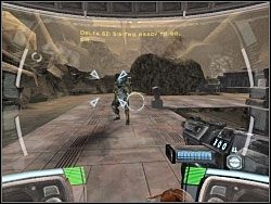 Posuwając się w jedynym możliwym kierunku natkniesz się na pierwszego z członków zespołu - Extreme Prejudice - Kampania I - Star Wars: Republic Commando - poradnik do gry