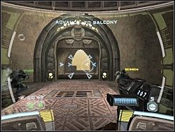 Etap kończy się zejściem na balkon piętro niżej - Into The Hive - Kampania I - Star Wars: Republic Commando - poradnik do gry