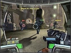 Zbliżając się do naturalnego mostu, postaraj się jak najszybciej rozstawić podopiecznych na stanowiskach snajperskich - The Heart Of The Machine - Kampania I - Star Wars: Republic Commando - poradnik do gry