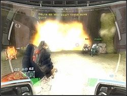 W miarę wypierania wrogów zbliżysz się do barykady, którą będziesz musiał wysadzić w powietrze - The Heart Of The Machine - Kampania I - Star Wars: Republic Commando - poradnik do gry