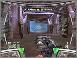 Gdy wejdziesz do środka, zorientujesz się, iż widocznej obok bariery nie jest w stanie przekroczyć - Territory - Kampania I - Star Wars: Republic Commando - poradnik do gry