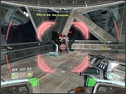 Po dobiegnięciu do dużej sali wchodź na górę i uruchom trzy konsole - Deus Ex Machina - Kampania II - Star Wars: Republic Commando - poradnik do gry