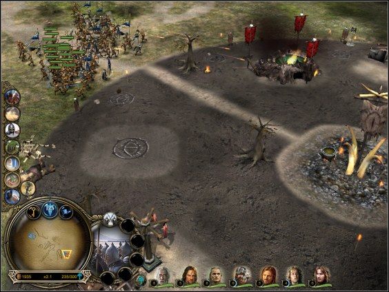 W tej misji nie musisz jeszcze odbudowywać wojska, wystarczy więc zniszczyć główne bazy wroga (#1 i #2 ) oraz jedną poboczną (#3 ) - Ujście Rzeki Entów - Strona Dobra - Władca Pierścieni: Bitwa o Śródziemie - poradnik do gry