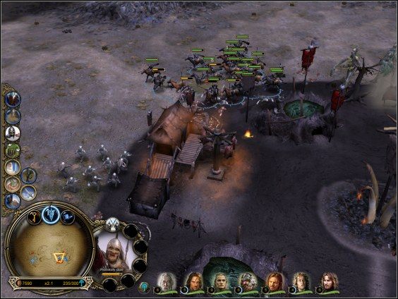 Bazy wroga nie są zbyt mocno szczerzone, dlatego bez najmniejszych problemów wygrasz tę potyczkę - Emyn Muil - Strona Dobra - Władca Pierścieni: Bitwa o Śródziemie - poradnik do gry