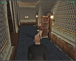 Wracamy do głównego holu na parterze i kierujemy się w prawo (patrząc od recepcji) schodami na piętro - Traditions of The Trade - Europa - Hitman: Codename 47 - poradnik do gry