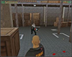 W magazynie czeka nas sympatyczne zadanie - zlikwidować kilku gangsterów i ich czworonożne pociechy - Gunrunners Paradise - Europa - Hitman: Codename 47 - poradnik do gry