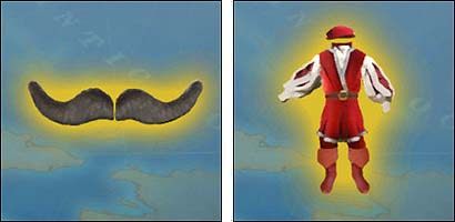 False Mustache i Theatrical Disguise - Przedmioty (1) | Rozwój bohatera w Sid Meiers Pirates! - Sid Meiers Pirates! (2004) - poradnik do gry