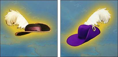 French Chapeau i Ostrich Feather Hat - Przedmioty (2) | Rozwój bohatera w Sid Meiers Pirates! - Sid Meiers Pirates! (2004) - poradnik do gry